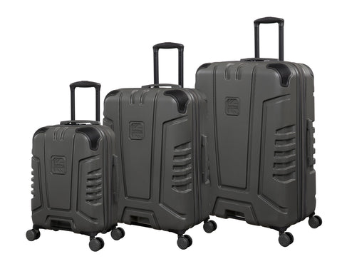 BRITBAG Cherokee II 3 Piece Hardside 8 Wheel Expandable Spinner Set (Dark Grey)