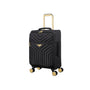 Flourished 3 Piece Softside 8 Wheel Spinner Luggage Set (Black)
