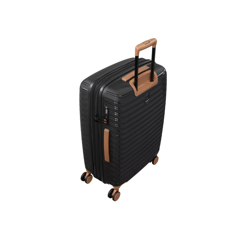 Continuous 4 Piece Hardside Expandable 8 Wheel Spinner Luggage Set (Black)