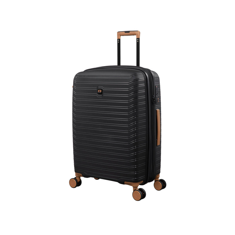 Continuous 4 Piece Hardside Expandable 8 Wheel Spinner Luggage Set (Black)