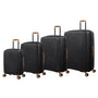 Continuous 4 Piece Hardside Expandable 8 Wheel Spinner Luggage Set (Black)