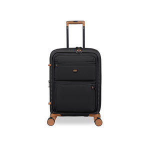 Continuous 22" Hardside Carry-On 8 Wheel Expandable Spinner with Soft Pocket (Black)