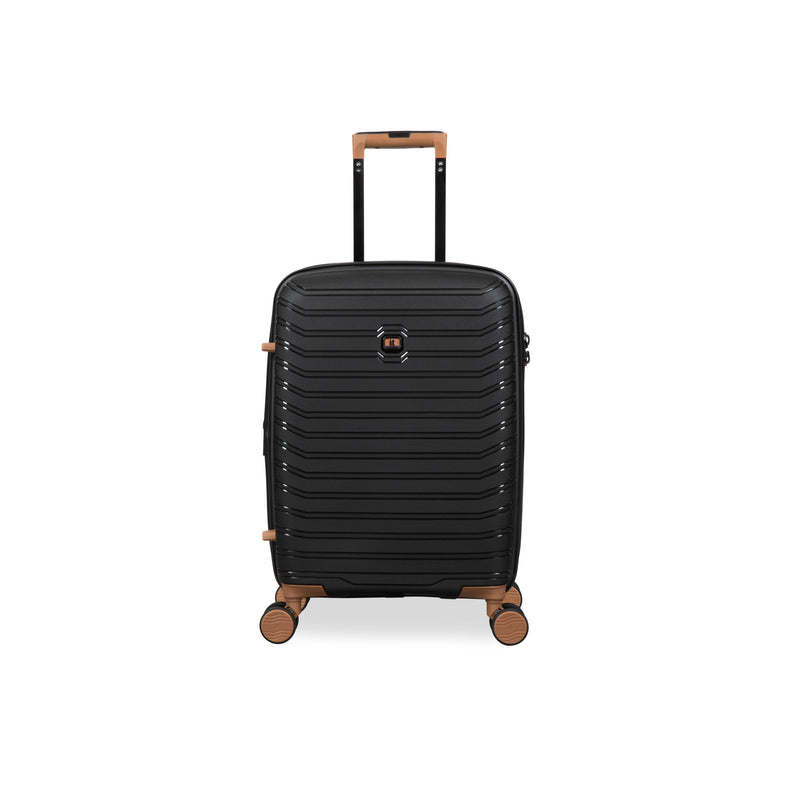 Continuous 4 Piece Hardside Expandable 8 Wheel Spinner Luggage Set (Black)