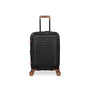 Continuous 4 Piece Hardside Expandable 8 Wheel Spinner Luggage Set with Hard-Pocket Carry-On (Black)