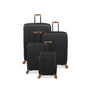 Continuous 4 Piece Hardside Expandable 8 Wheel Spinner Luggage Set (Black)
