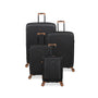 Continuous 4 Piece Hardside Expandable 8 Wheel Spinner Luggage Set with Hard-Pocket Carry-On (Black)