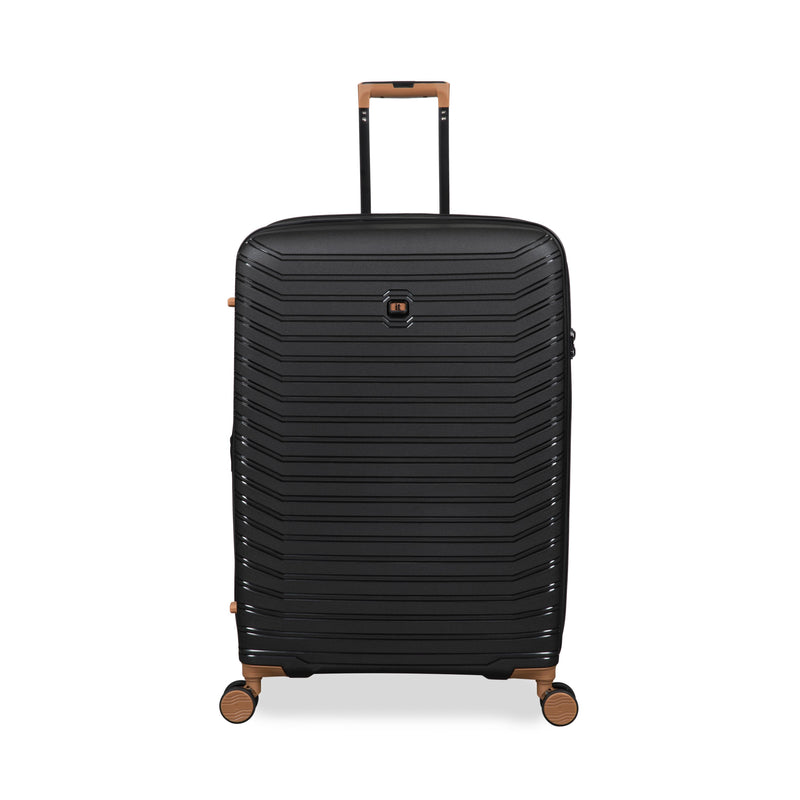 Continuous 4 Piece Hardside Expandable 8 Wheel Spinner Luggage Set (Black)