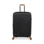 Continuous 4 Piece Hardside Expandable 8 Wheel Spinner Luggage Set with Soft-Pocket Carry-On (Black)