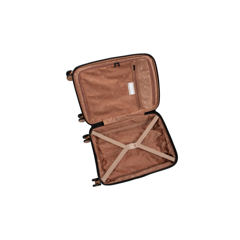 Continuous 4 Piece Hardside Expandable 8 Wheel Spinner Luggage Set (Black)