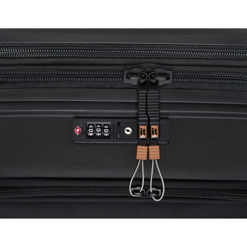 Continuous 22" Hardside Carry-On 8 Wheel Expandable Spinner with Soft Pocket (Black)