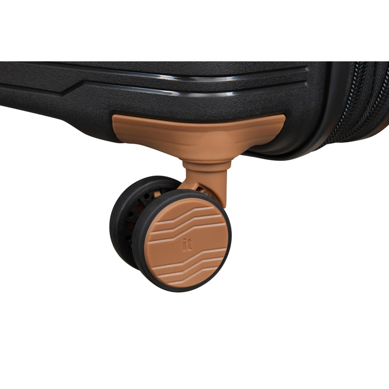 Continuous 4 Piece Hardside Expandable 8 Wheel Spinner Luggage Set (Black)