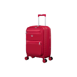 Continuous 22" Hardside Carry-On 8 Wheel Expandable Spinner with Soft Pocket (Bright Red)