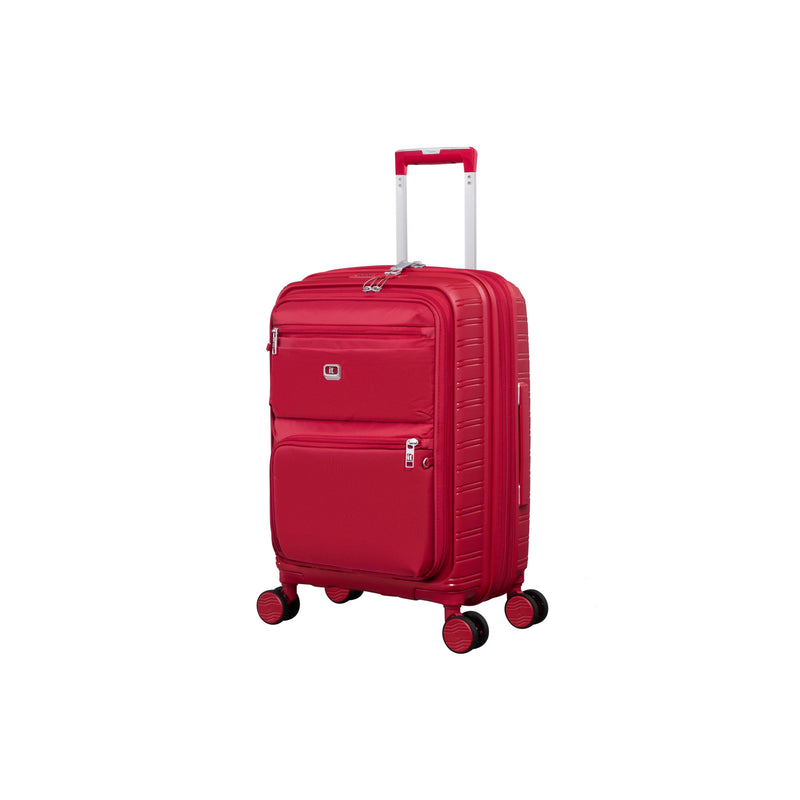 Continuous 22" Hardside Carry-On 8 Wheel Expandable Spinner with Soft Pocket (Bright Red)