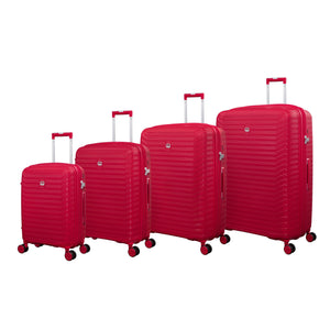 Continuous 4 Piece Hardside Expandable 8 Wheel Spinner Luggage Set (Bright Red)