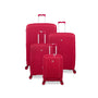 Continuous 4 Piece Hardside Expandable 8 Wheel Spinner Luggage Set with Hard-Pocket Carry-On (Bright Red)