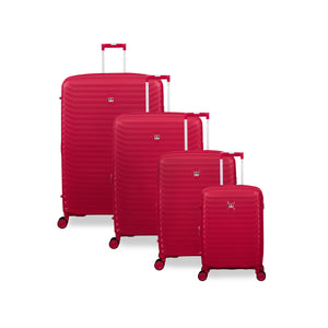 Continuous 4 Piece Hardside Expandable 8 Wheel Spinner Luggage Set (Bright Red)