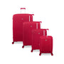 Continuous 4 Piece Hardside Expandable 8 Wheel Spinner Luggage Set with Hard-Pocket Carry-On (Bright Red)