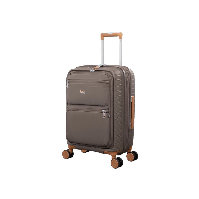 Continuous 4 Piece Hardside Expandable 8 Wheel Spinner Luggage Set with Soft-Pocket Carry-On (Coffee Quartz)