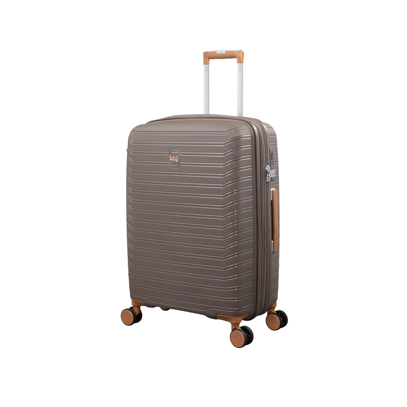 Continuous 4 Piece Hardside Expandable 8 Wheel Spinner Luggage Set with Soft-Pocket Carry-On (Coffee Quartz)