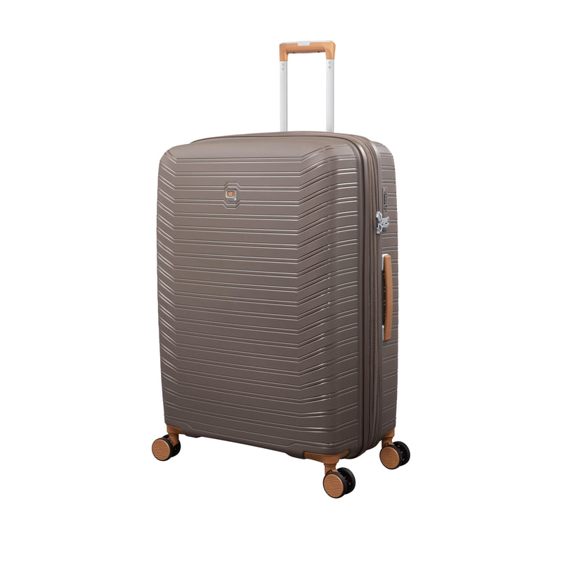 Continuous 4 Piece Hardside Expandable 8 Wheel Spinner Luggage Set with Soft-Pocket Carry-On (Coffee Quartz)