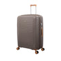 Continuous 4 Piece Hardside Expandable 8 Wheel Spinner Luggage Set with Soft-Pocket Carry-On (Coffee Quartz)