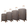 Continuous 4 Piece Hardside Expandable 8 Wheel Spinner Luggage Set with Soft-Pocket Carry-On (Coffee Quartz)