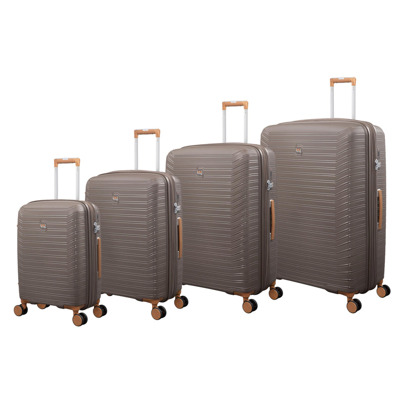 Continuous 4 Piece Hardside Expandable 8 Wheel Spinner Luggage Set (Coffee Quartz)