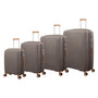 Continuous 4 Piece Hardside Expandable 8 Wheel Spinner Luggage Set (Coffee Quartz)