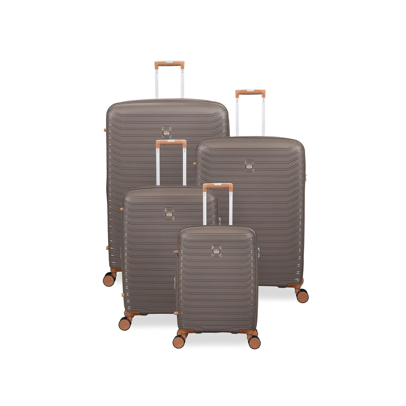 Continuous 4 Piece Hardside Expandable 8 Wheel Spinner Luggage Set (Coffee Quartz)