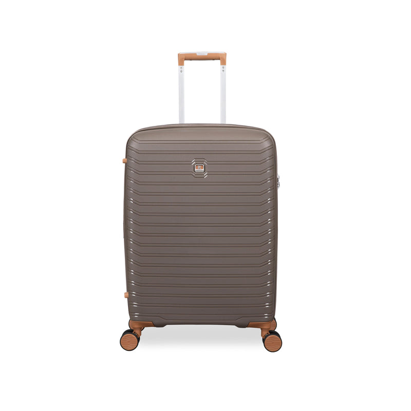 Continuous 4 Piece Hardside Expandable 8 Wheel Spinner Luggage Set with Hard-Pocket Carry-On (Coffee Quartz)