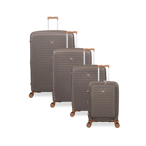 Continuous 4 Piece Hardside Expandable 8 Wheel Spinner Luggage Set with Hard-Pocket Carry-On (Coffee Quartz)