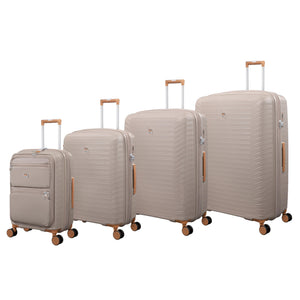 Continuous 4 Piece Hardside Expandable 8 Wheel Spinner Luggage Set with Soft-Pocket Carry-On (Crockery)