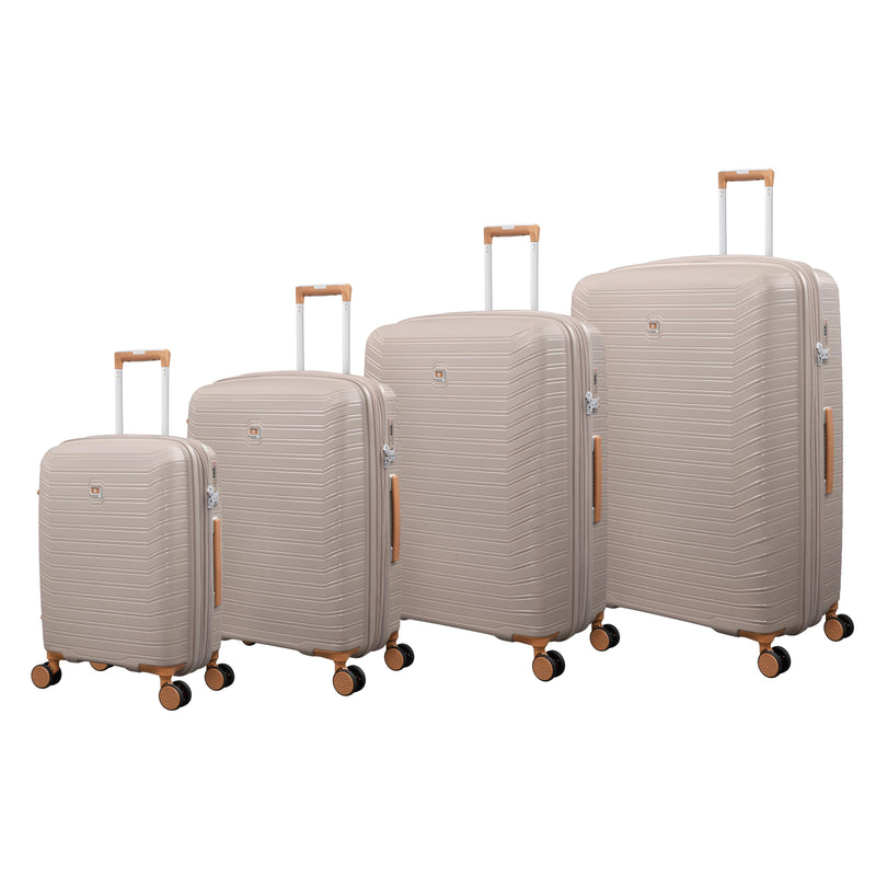 Continuous 4 Piece Hardside Expandable 8 Wheel Spinner Luggage Set (Crockery)