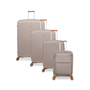Continuous 4 Piece Hardside Expandable 8 Wheel Spinner Luggage Set with Soft-Pocket Carry-On (Crockery)
