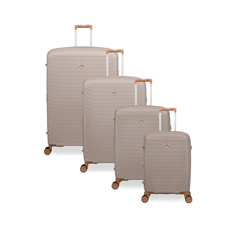 Continuous 4 Piece Hardside Expandable 8 Wheel Spinner Luggage Set (Crockery)