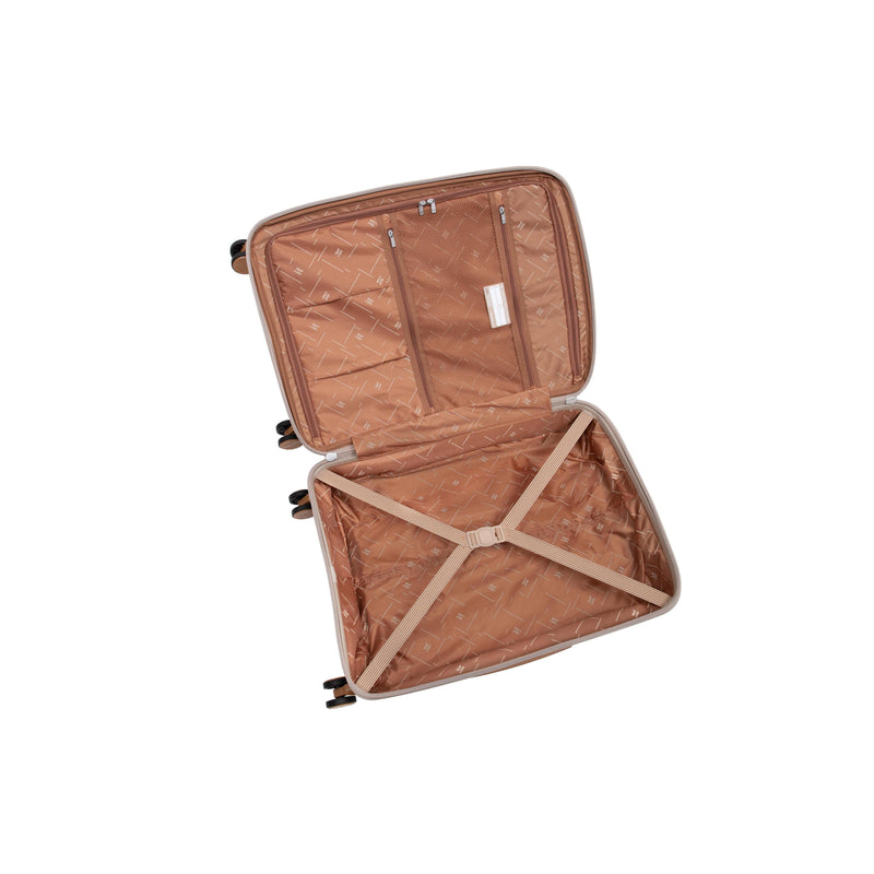 Continuous 4 Piece Hardside Expandable 8 Wheel Spinner Luggage Set (Crockery)