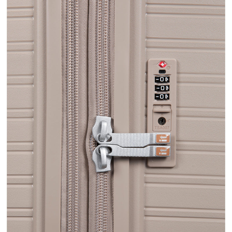 Continuous 4 Piece Hardside Expandable 8 Wheel Spinner Luggage Set (Crockery)