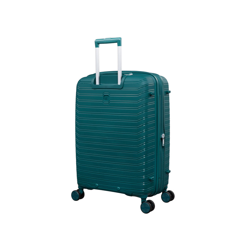 Continuous 4 Piece Hardside Expandable 8 Wheel Spinner Luggage Set with Soft-Pocket Carry-On (Deep Teal)