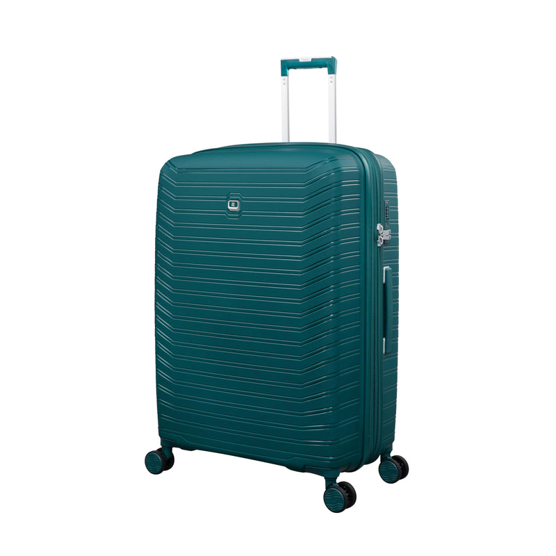 Continuous 4 Piece Hardside Expandable 8 Wheel Spinner Luggage Set with Soft-Pocket Carry-On (Deep Teal)