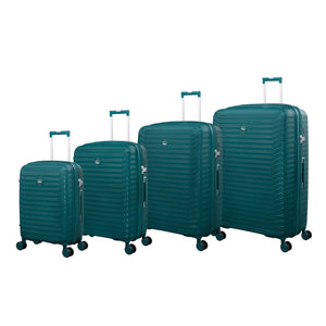 Continuous 4 Piece Hardside Expandable 8 Wheel Spinner Luggage Set (Deep Teal)