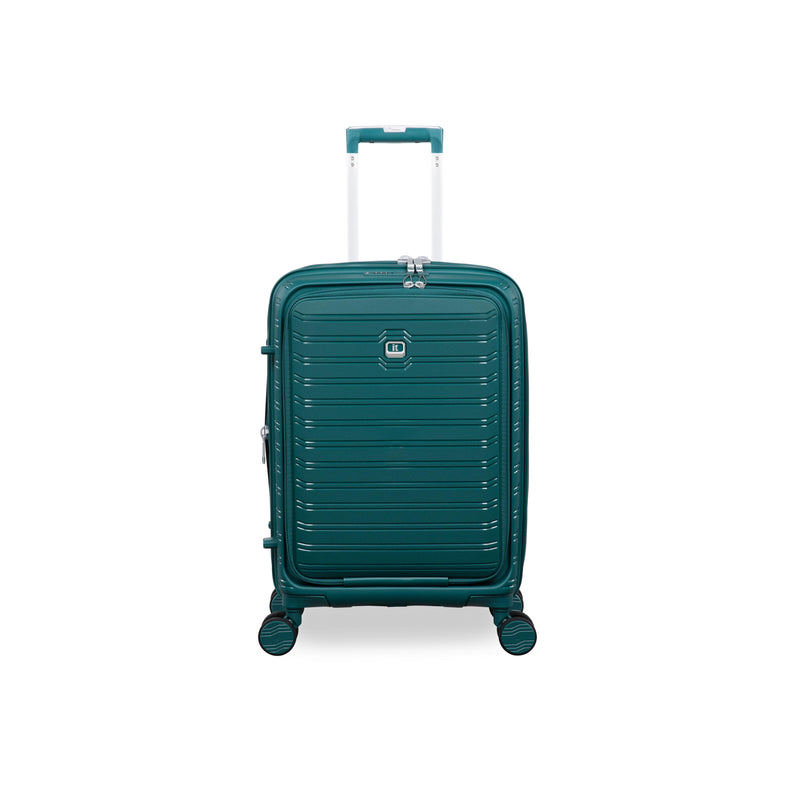 Continuous 4 Piece Hardside Expandable 8 Wheel Spinner Luggage Set with Hard-Pocket Carry-On (Deep Teal)