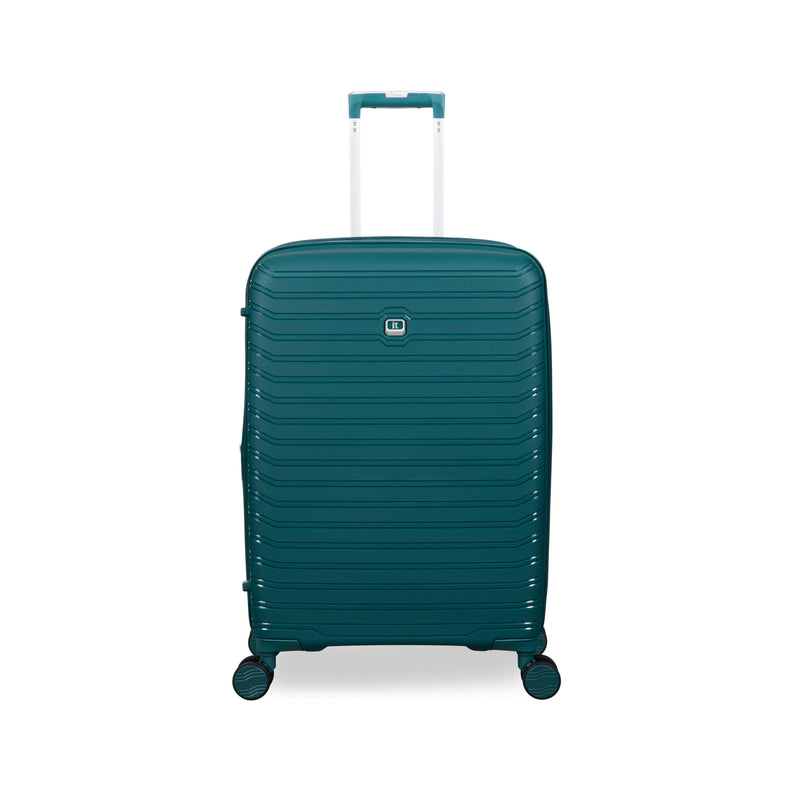 Continuous 4 Piece Hardside Expandable 8 Wheel Spinner Luggage Set with Soft-Pocket Carry-On (Deep Teal)