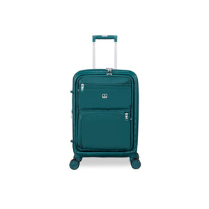 Continuous 22" Hardside Carry-On 8 Wheel Expandable Spinner with Soft Pocket (Deep Teal)