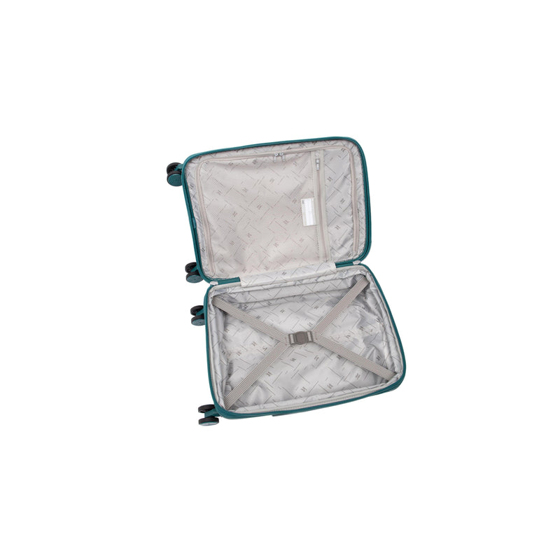 Continuous 4 Piece Hardside Expandable 8 Wheel Spinner Luggage Set with Hard-Pocket Carry-On (Deep Teal)