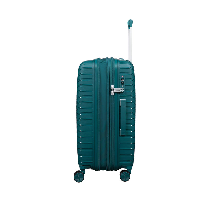 Continuous 26" Hardside Checked 8 Wheel Expandable Spinner (Deep Teal)