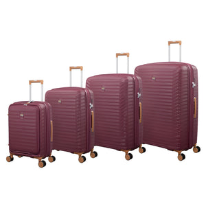 Continuous 4 Piece Hardside Expandable 8 Wheel Spinner Luggage Set with Hard-Pocket Carry-On (French Port)