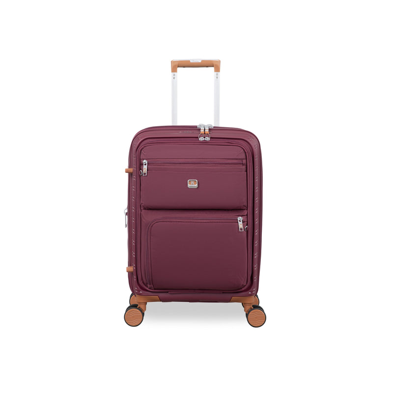 Continuous 4 Piece Hardside Expandable 8 Wheel Spinner Luggage Set with Soft-Pocket Carry-On (French Port)