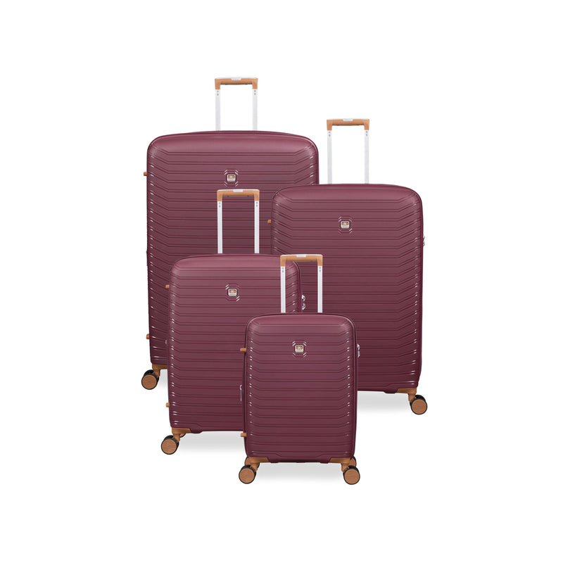 Continuous 4 Piece Hardside Expandable 8 Wheel Spinner Luggage Set (French Port)