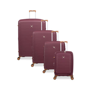 Continuous 4 Piece Hardside Expandable 8 Wheel Spinner Luggage Set with Hard-Pocket Carry-On (French Port)
