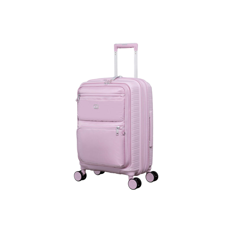 Continuous 4 Piece Hardside Expandable 8 Wheel Spinner Luggage Set with Soft-Pocket Carry-On (Lilac Snow)